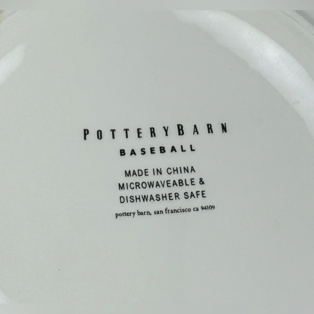 Vintage Pottery Barn Baseball Salad/Dessert Plate Set of 4